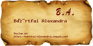 Bártfai Alexandra névjegykártya