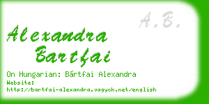 alexandra bartfai business card